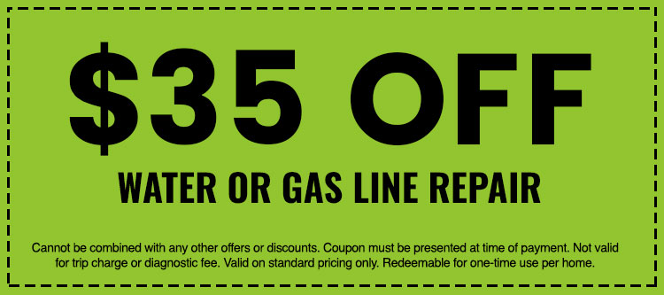 Discounts on Water or Gas Line Repair